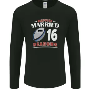 16 Year Wedding Anniversary 16th Rugby Mens Long Sleeve T-Shirt