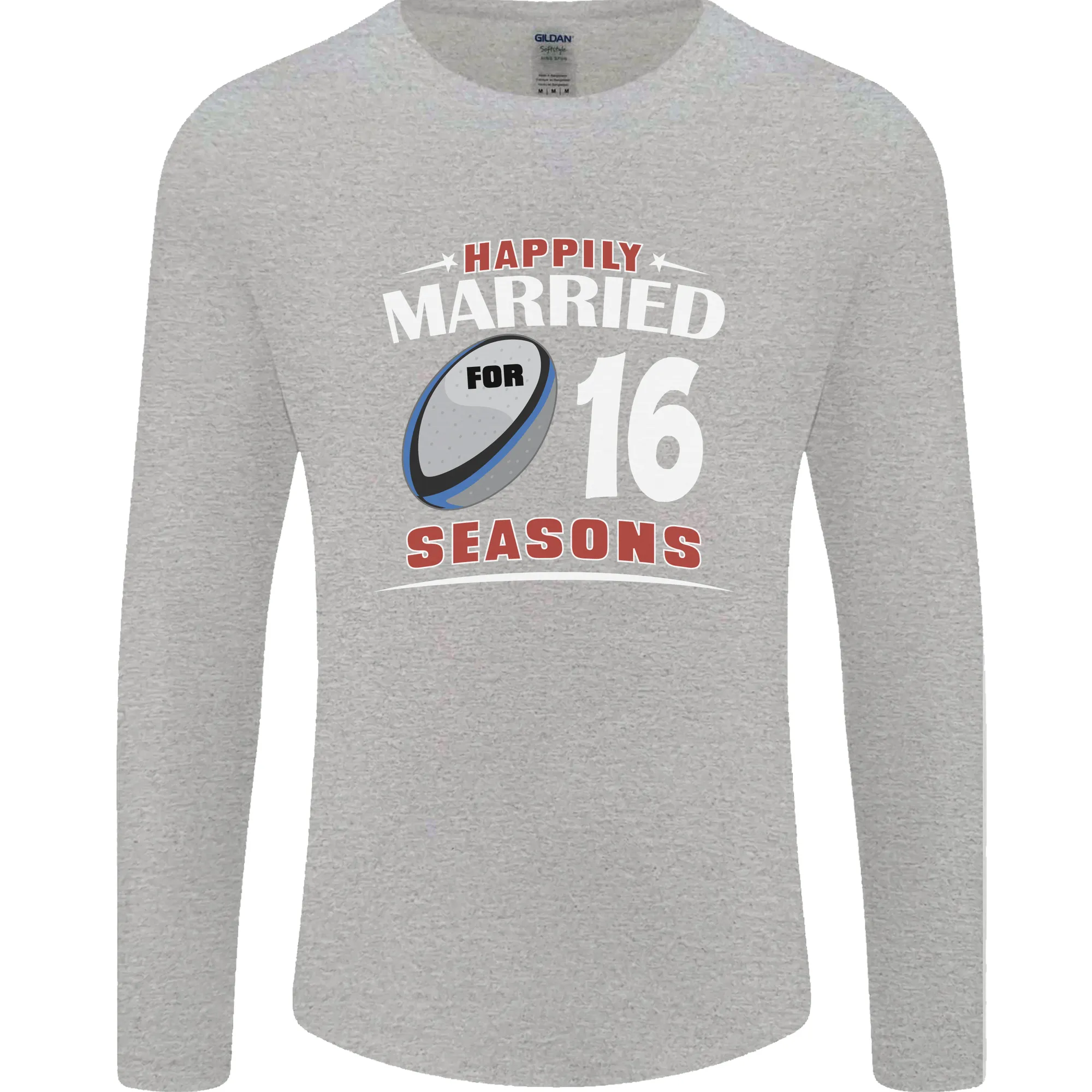 16 Year Wedding Anniversary 16th Rugby Mens Long Sleeve T-Shirt