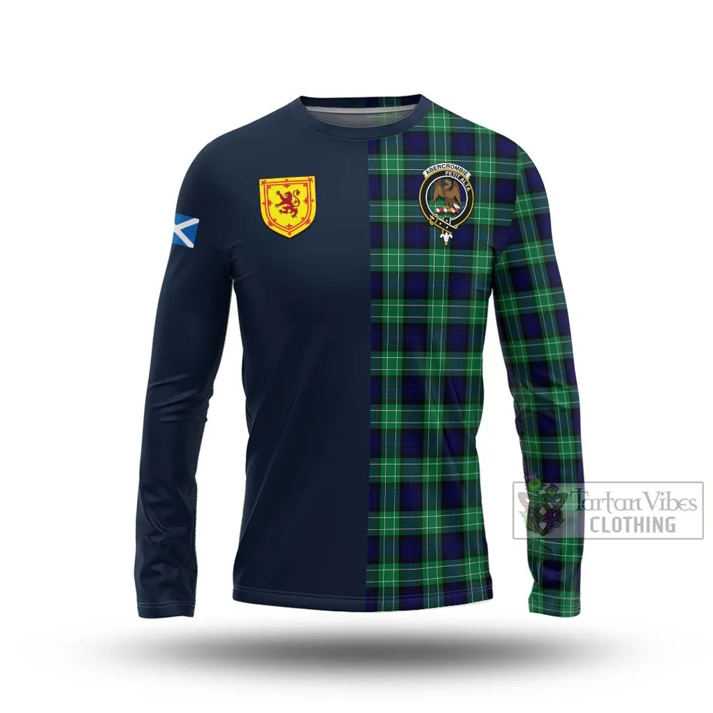 Abercrombie Tartan Long Sleeve T-Shirt Alba with Scottish Lion Royal Arm Half Style