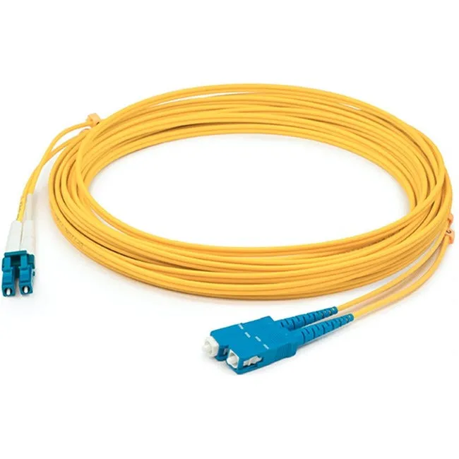 AddOn 38m LC (Male) to SC (Male) Straight Yellow OS2 Duplex LSZH Fiber Patch Cable ADD-SC-LC-38M9SMFLZ