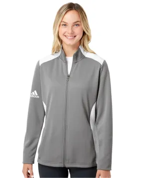 Adidas Women's Textured Mixed Media Full-Zip Jacket