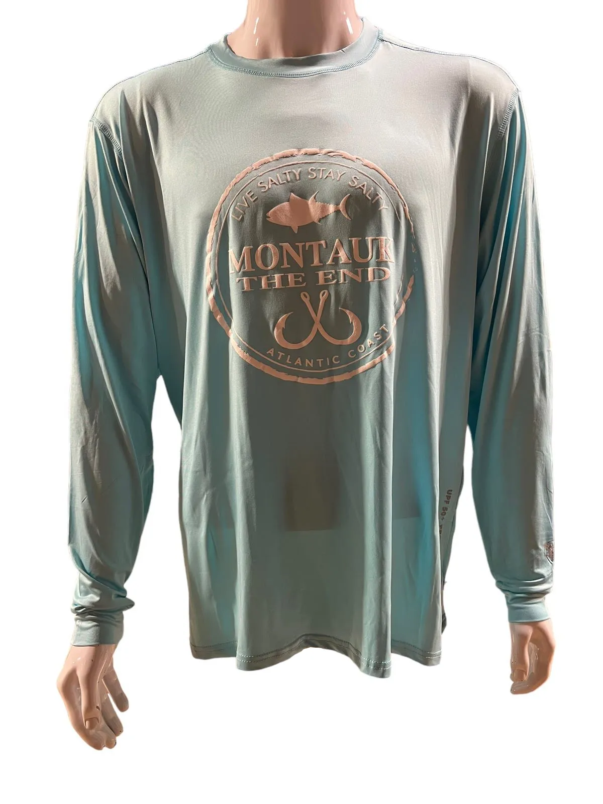 Adult Montauk The End Fish Hooks DriFit UBF 50 UV Plus Protection Long Sleeve Tee