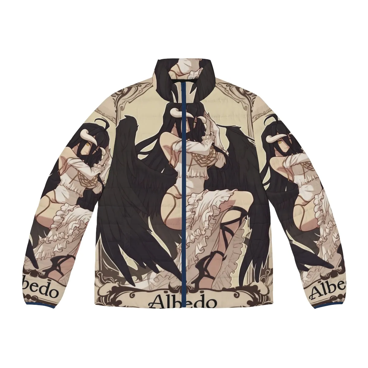 Albedo Pinup Puffer Jacket: Anime Girl Winter Fashion