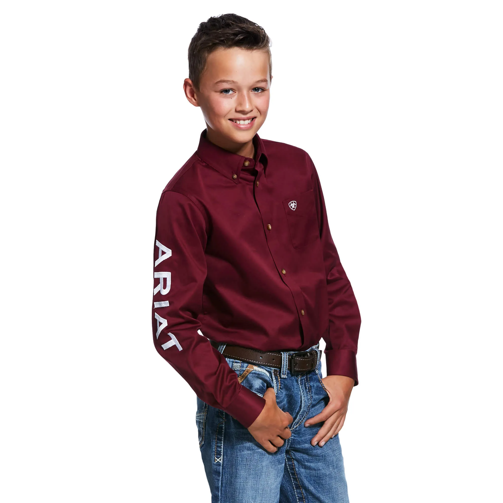 ARIAT Boy's Team Logo Twill Classic Fit Shirt 10030163