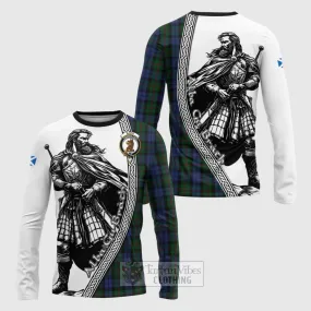 Baird Tartan Clan Crest Long Sleeve T-Shirt with Highlander Warrior Celtic Style