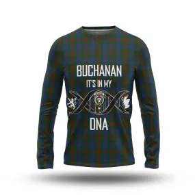 Buchanan Hunting Tartan Long Sleeve T-Shirt with Family Crest DNA In Me Style