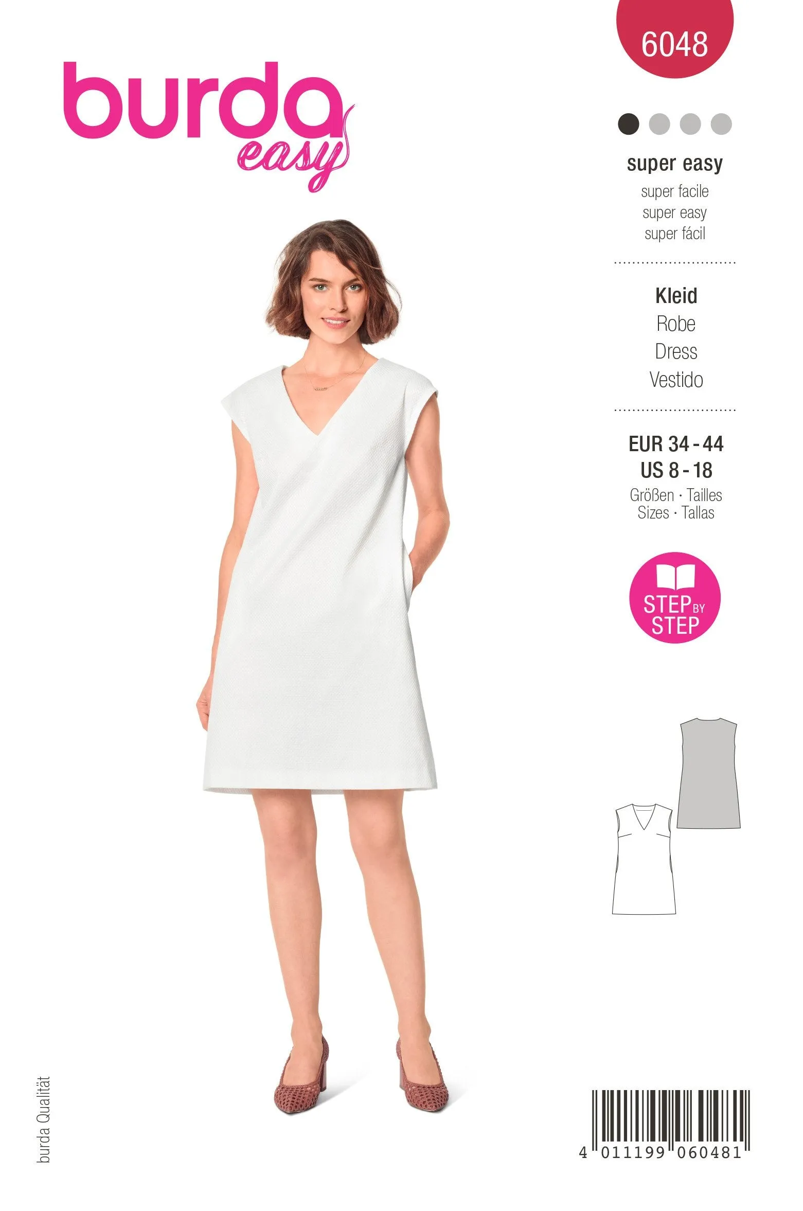 Burda Sewing Pattern 6048 Shift Dress with V-Neck