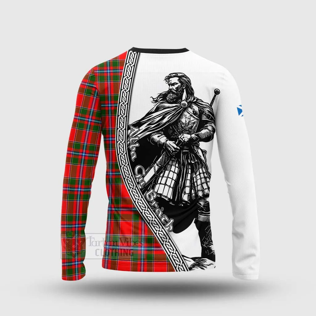 Butter Tartan Clan Crest Long Sleeve T-Shirt with Highlander Warrior Celtic Style