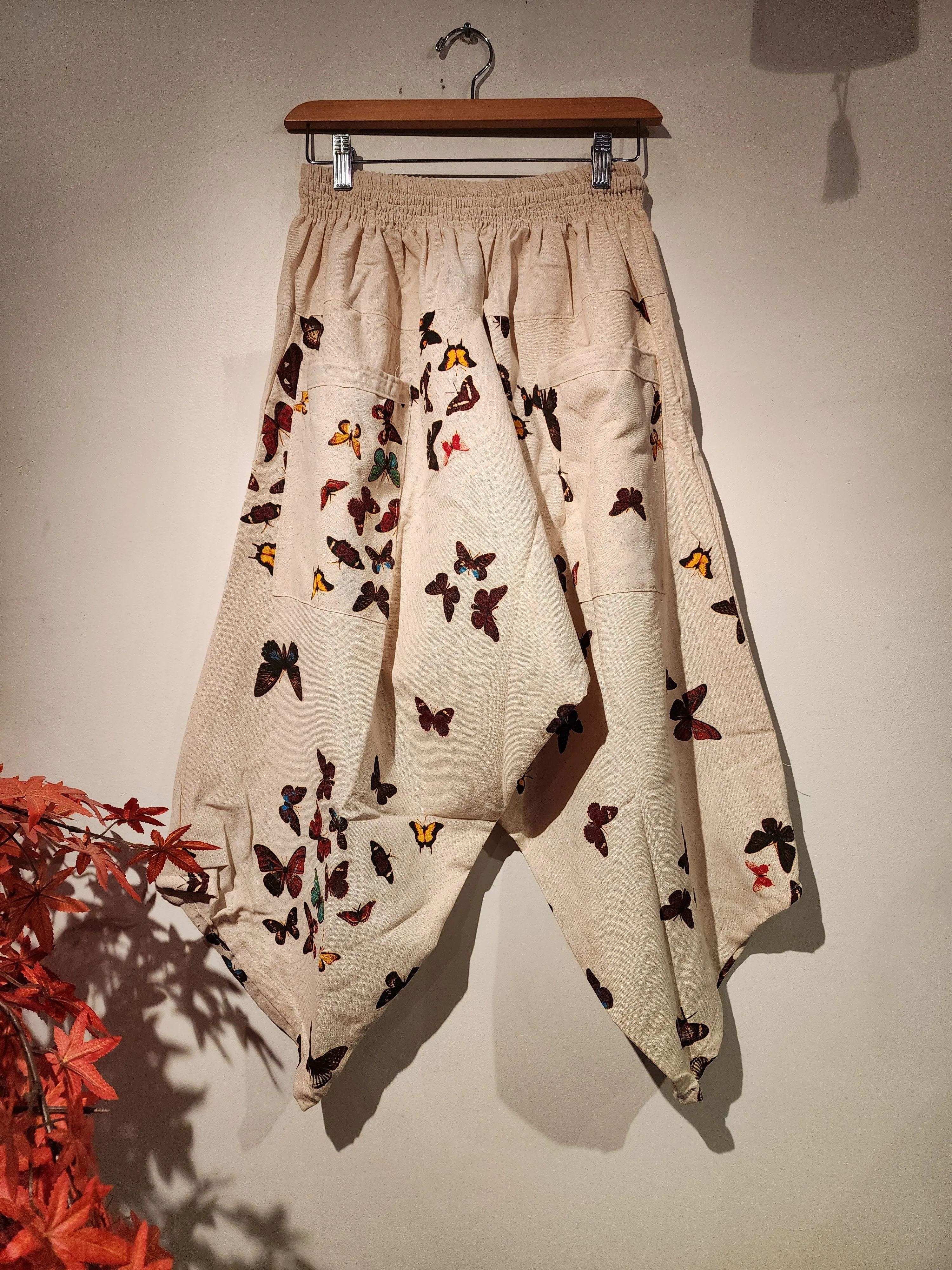 Butterfly Natural Elastic Waist Samurai Pants