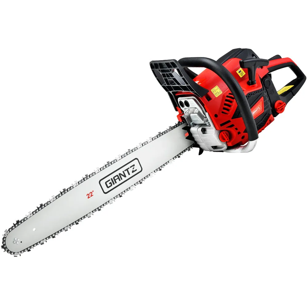 Chainsaw Petrol 58CC 22" Bar Commercial E-Start Pruning Chain Saw