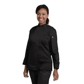 Chef Works Hartford Lightweight Zip Womens Chef Jacket Black L