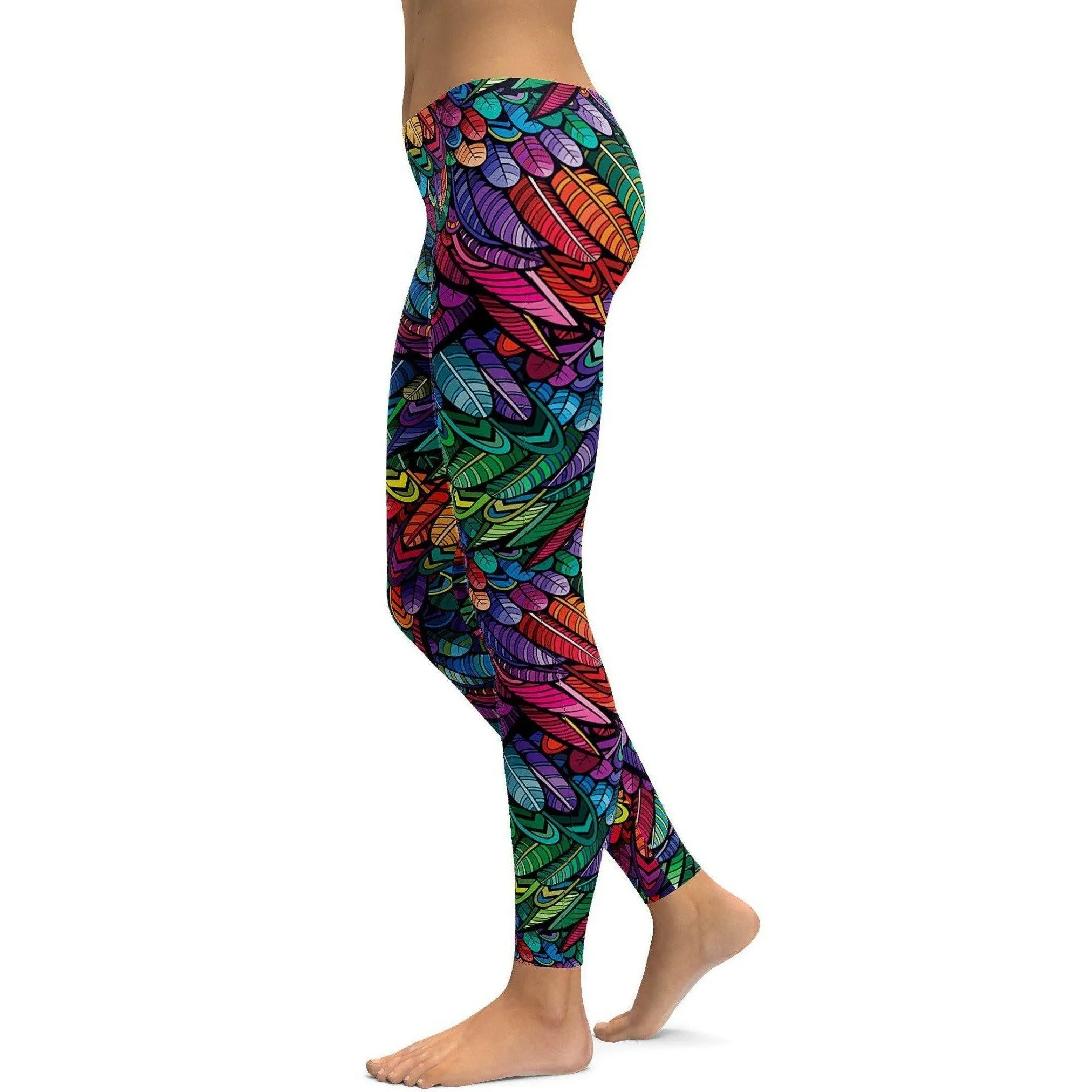 Colorful Feathers Leggings