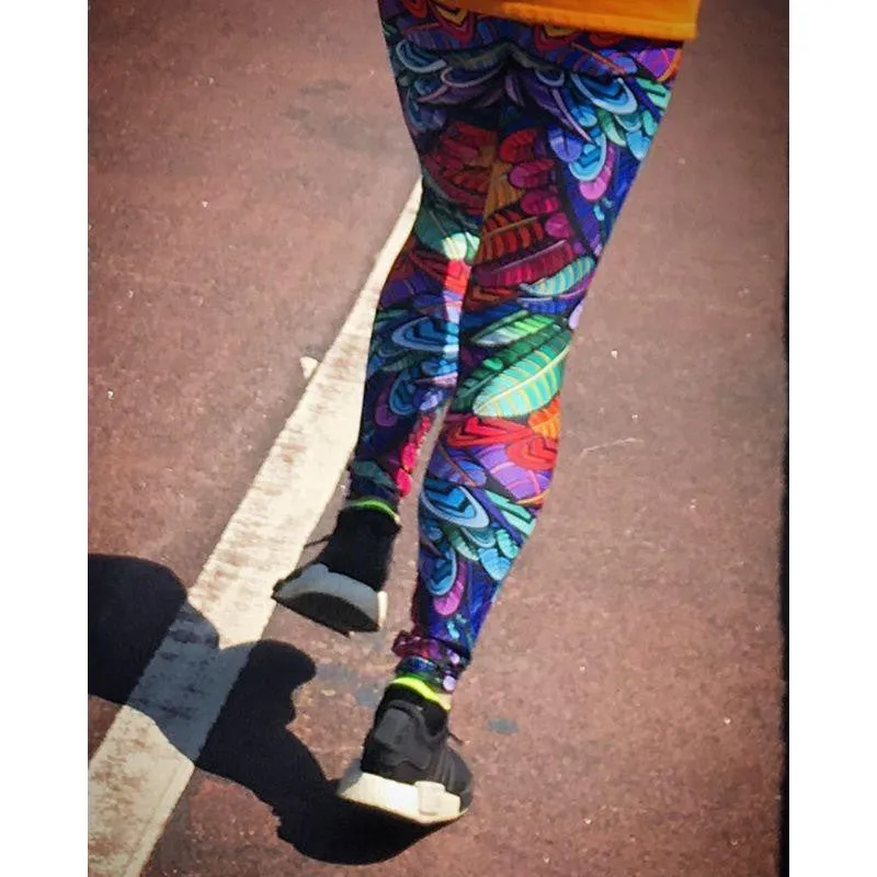 Colorful Feathers Leggings