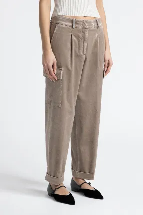 Corduroy carrot cargo trousers