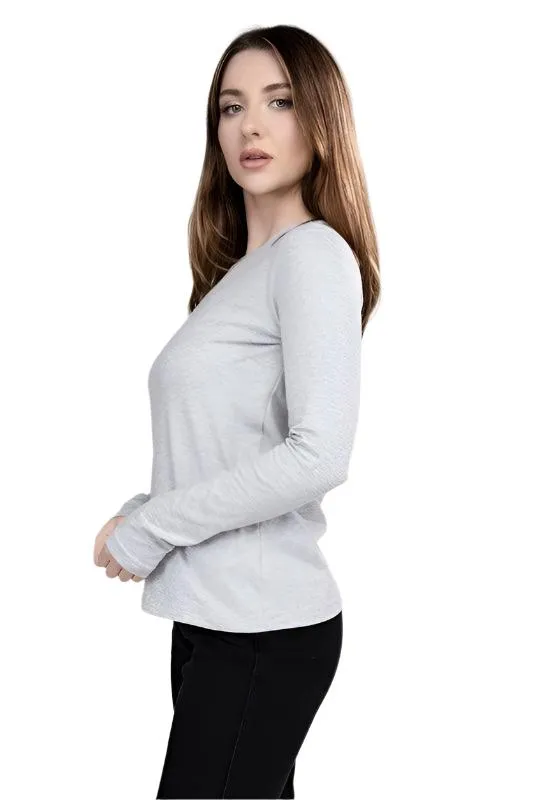 Cotton Crew Neck Long Sleeve T-Shirt