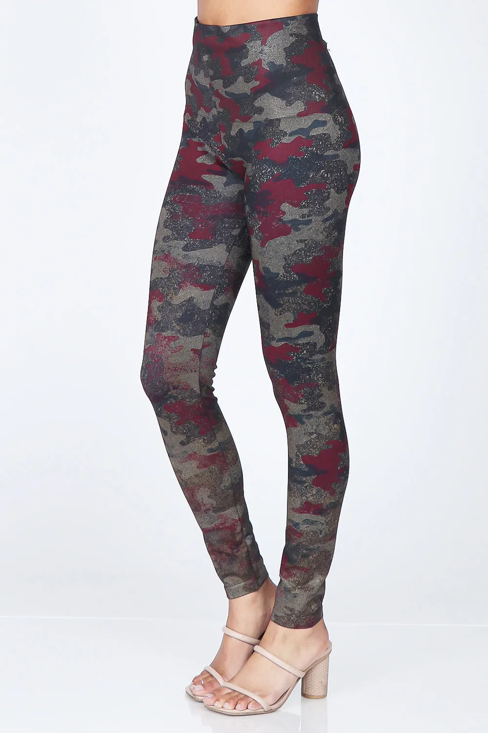 Distressed Camo Print Leggings