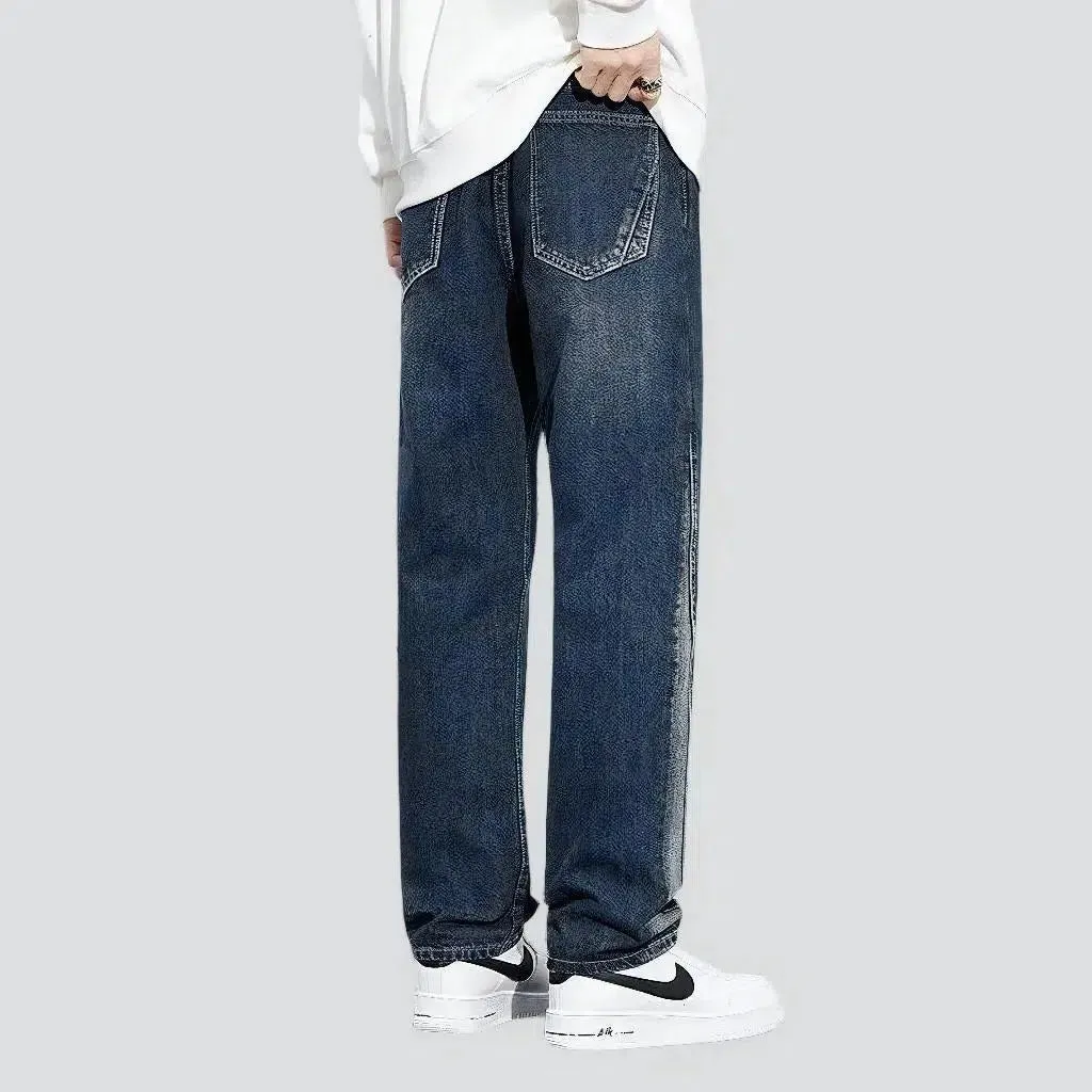 Elevated waistline baggy jeans