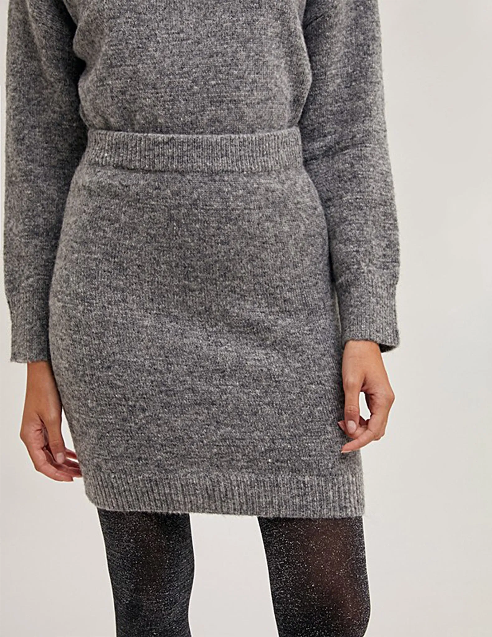 Eliana Heather Grey Knit Mini Skirt