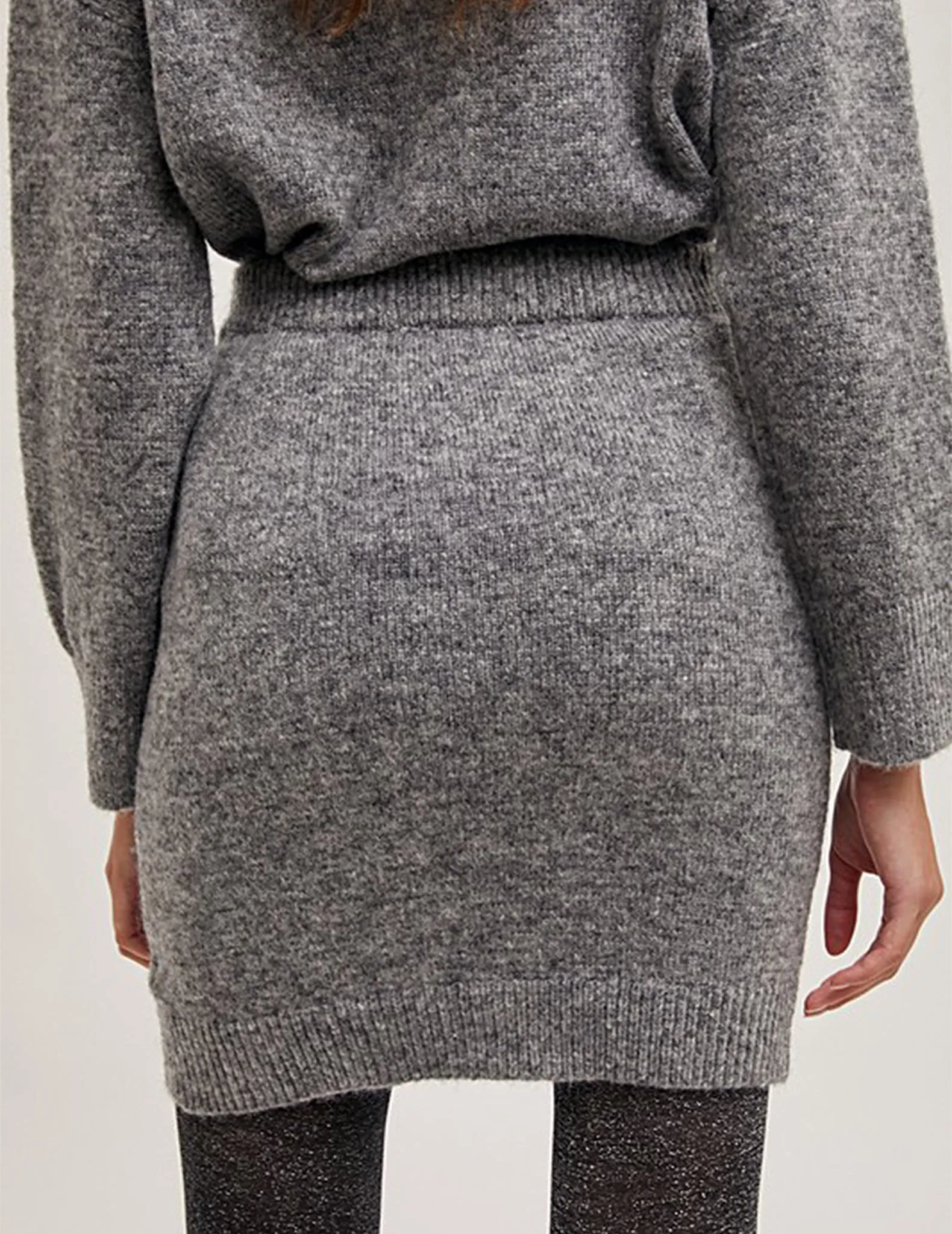 Eliana Heather Grey Knit Mini Skirt