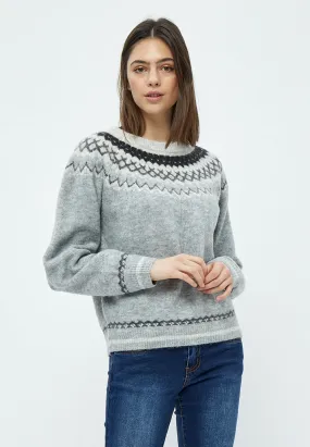 Elis Jacquard Knit - Grey Melange