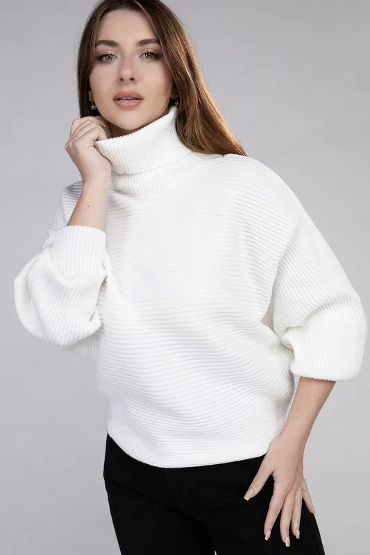 Elizabeth Viscose Dolman Sleeve Turtleneck Sweater