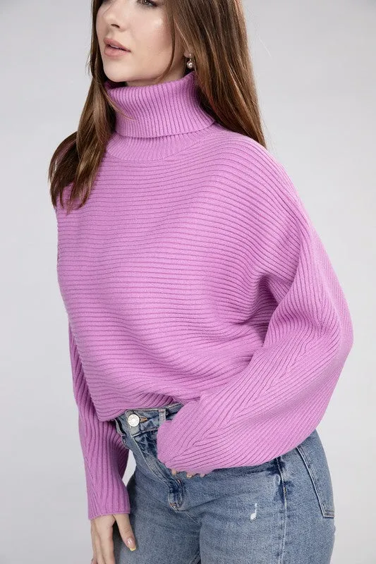 Elizabeth Viscose Dolman Sleeve Turtleneck Sweater