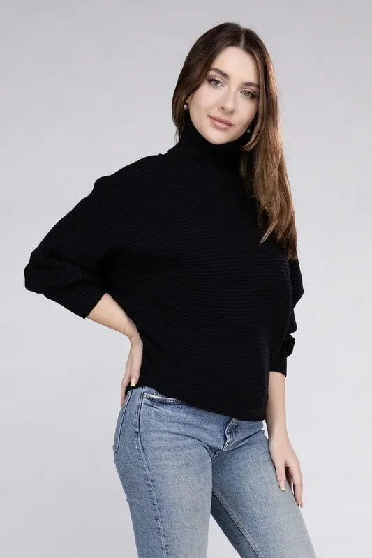 Elizabeth Viscose Dolman Sleeve Turtleneck Sweater