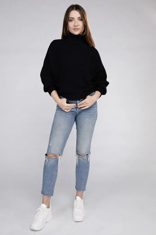 Elizabeth Viscose Dolman Sleeve Turtleneck Sweater