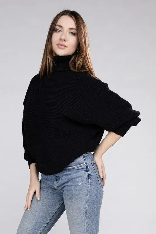 Elizabeth Viscose Dolman Sleeve Turtleneck Sweater