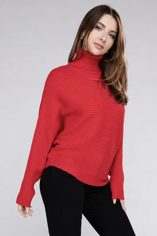 Elizabeth Viscose Dolman Sleeve Turtleneck Sweater