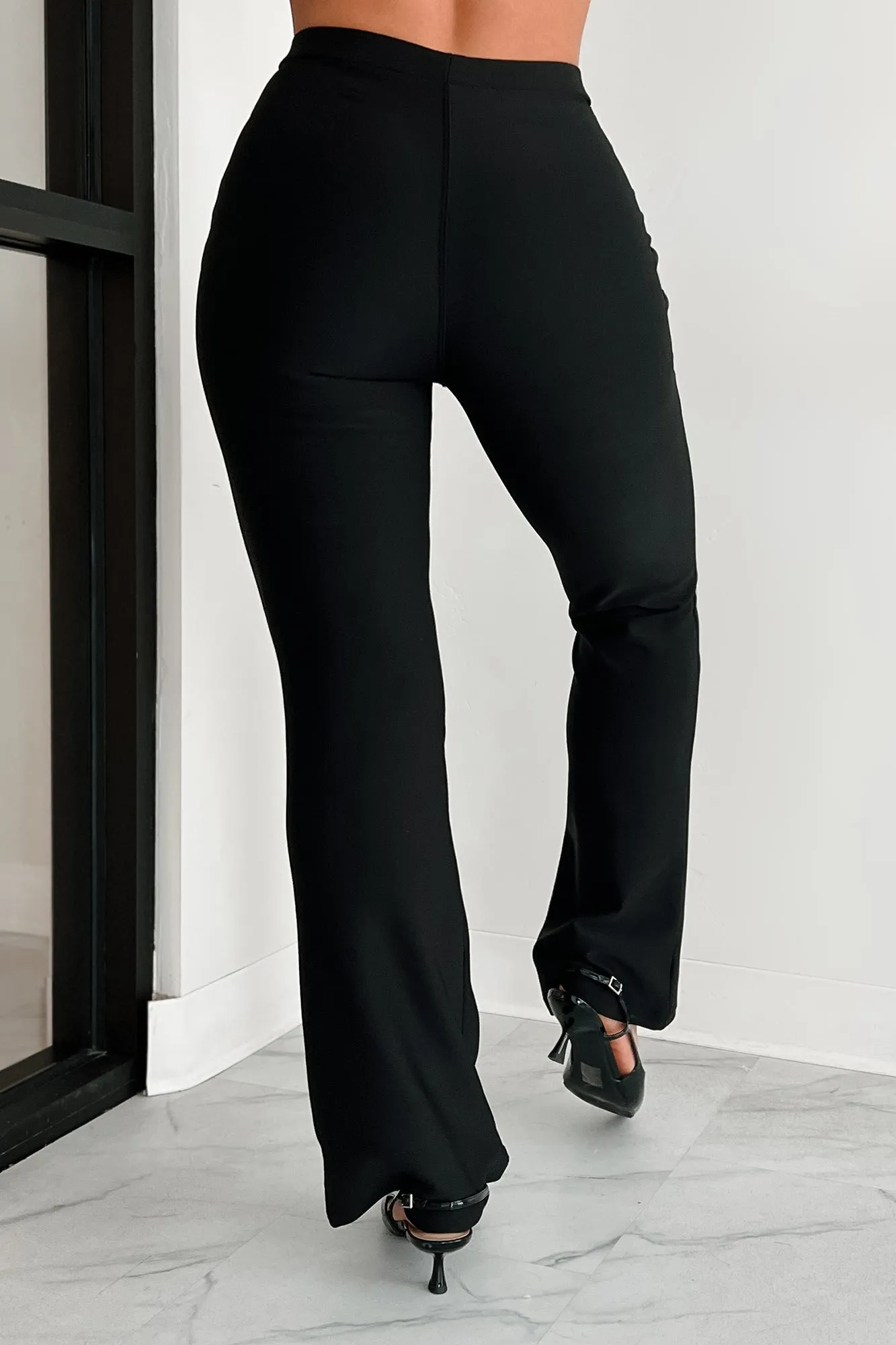 Feeling Professional High Waist Flare Pants (Black)