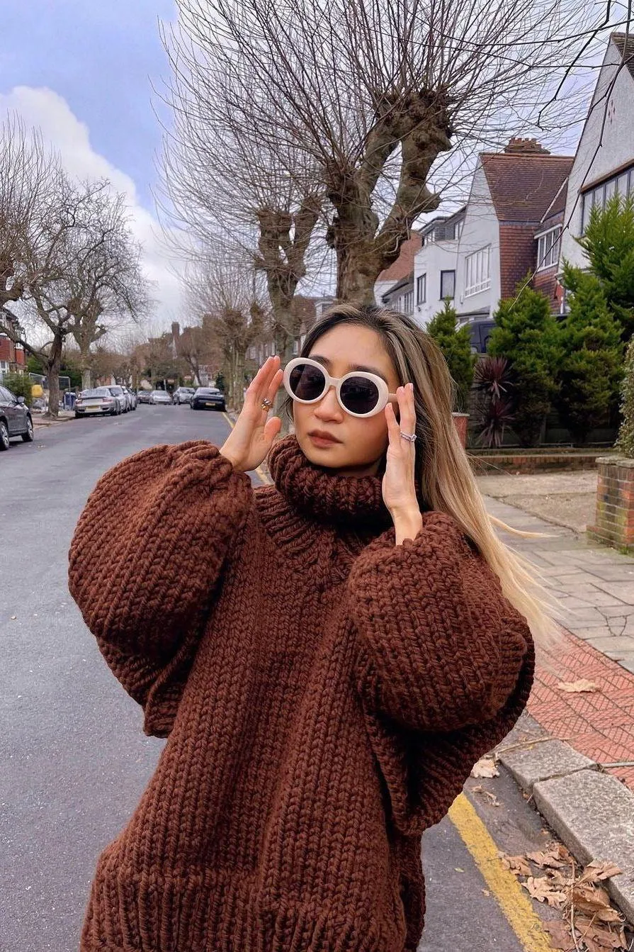 Fluffy Long-sleeved Turtleneck Sweater