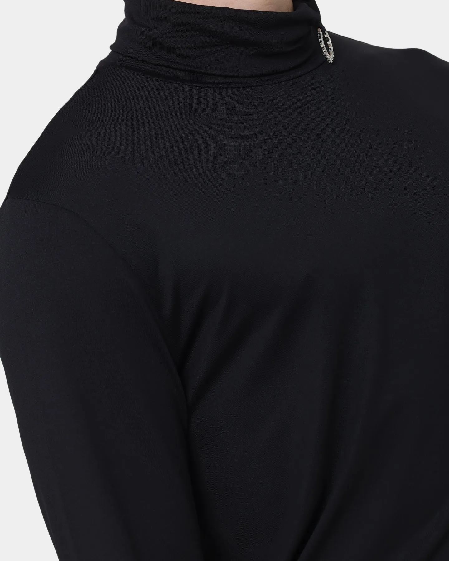 Fred Perry X Raf Simons Laurel Detail Roll Neck T-Shirt Black