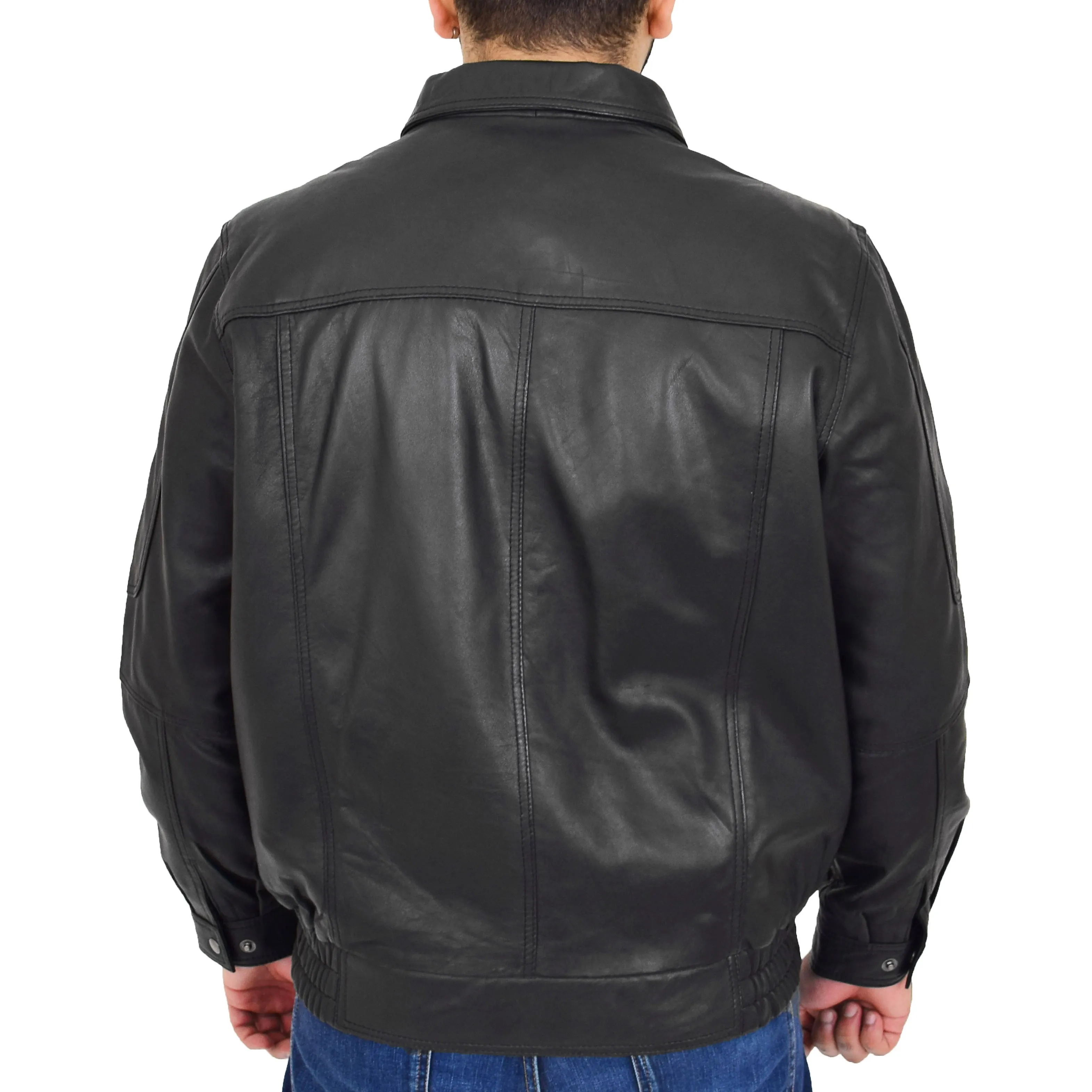 Gents Classic Blouson Leather Jacket Albert Black