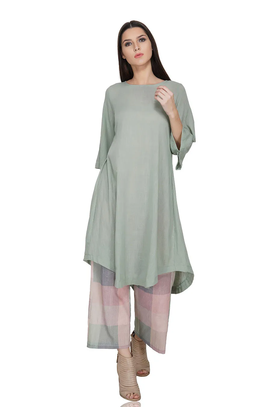 Green Loose Fit Kurta & Pant Co-Ord Set