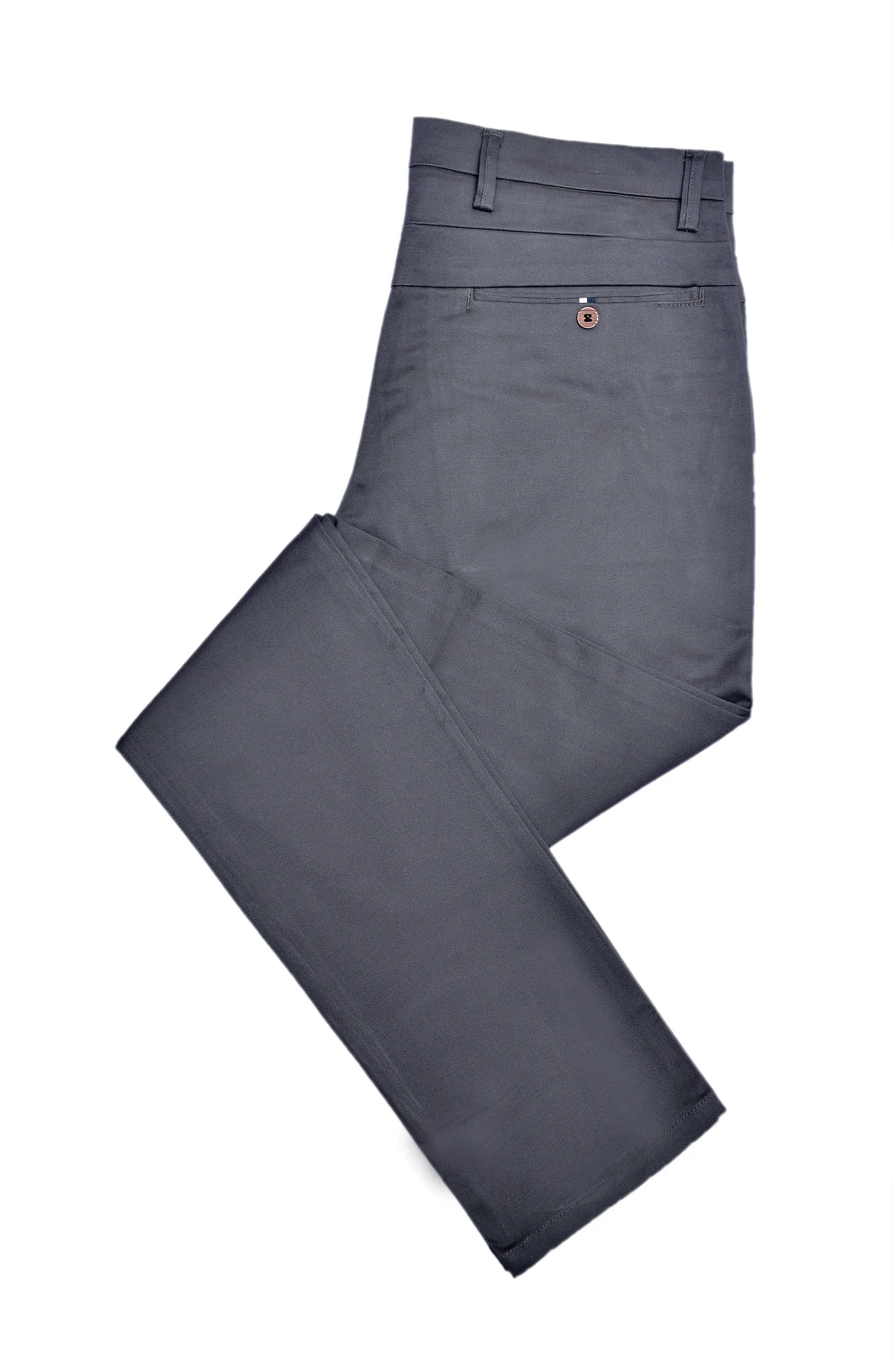 Grey Cotton Chinos Pants