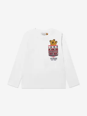 Guess Boys Long Sleeve T-Shirt in White