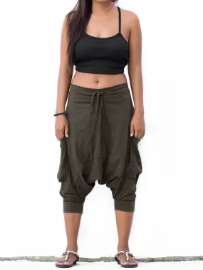 Harem Pants Short Men & Women Olive