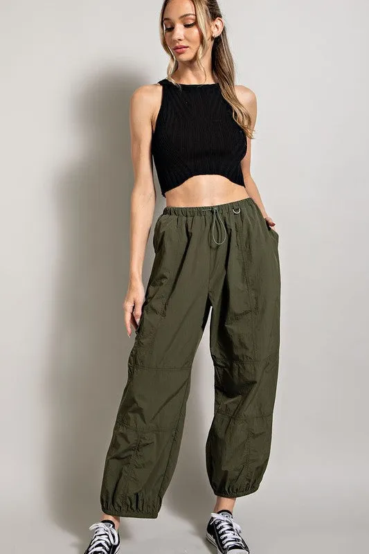 Heath Parachute Cargo Pant in Olive