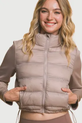 High Collar Plain Puffer Jacket