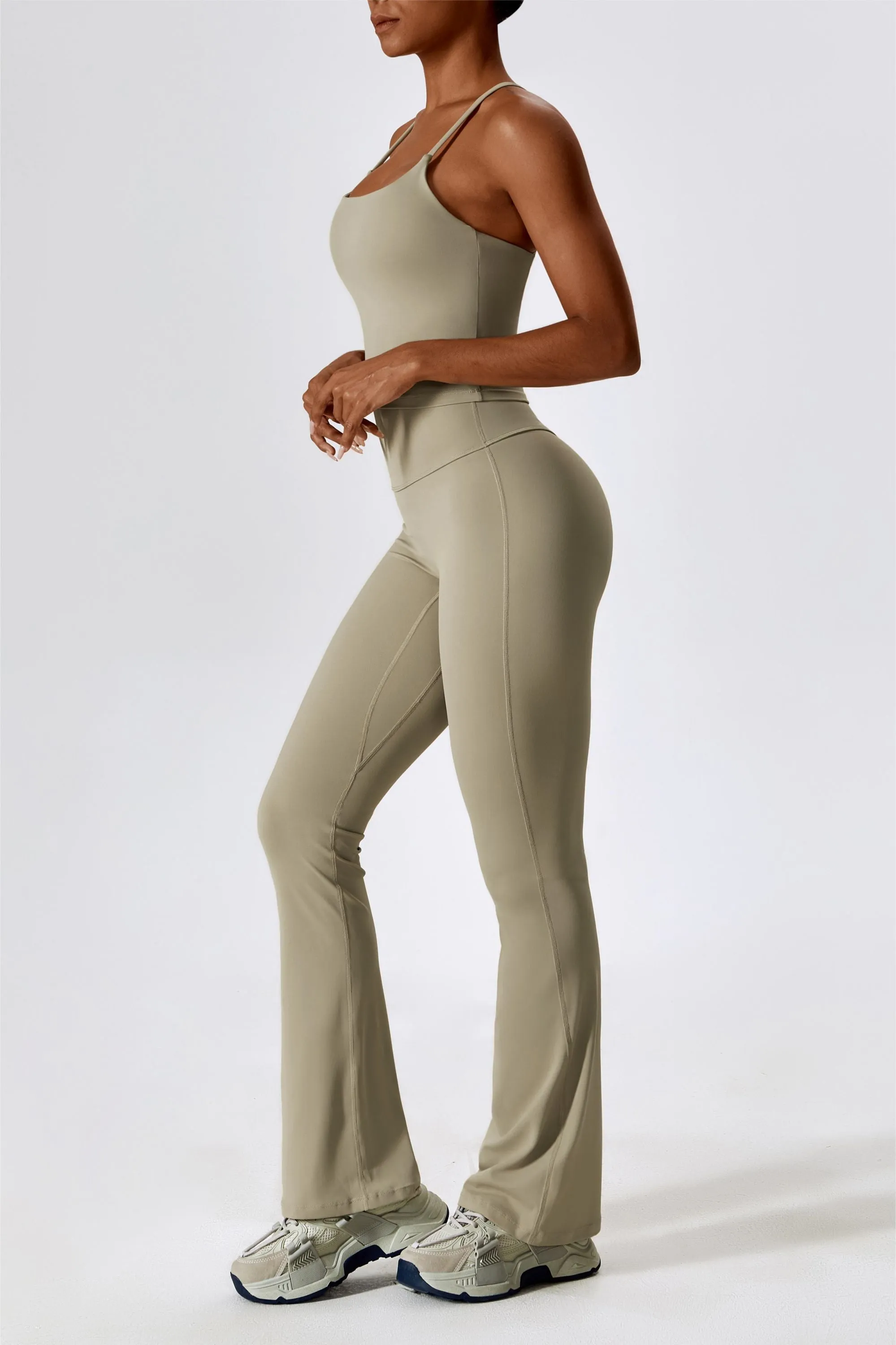 High-Rise Bootcut Flared Scrunch Leggings