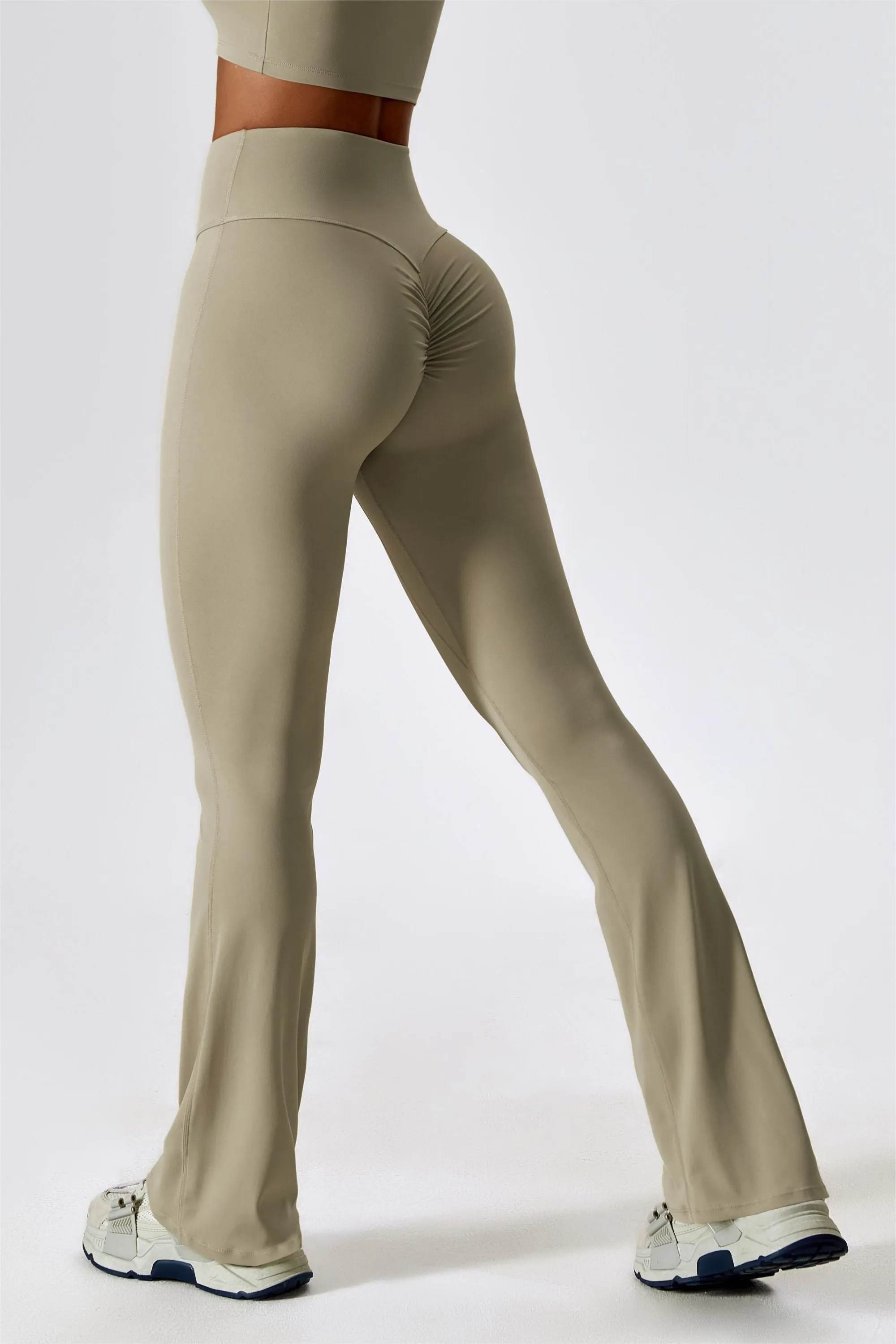 High-Rise Bootcut Flared Scrunch Leggings