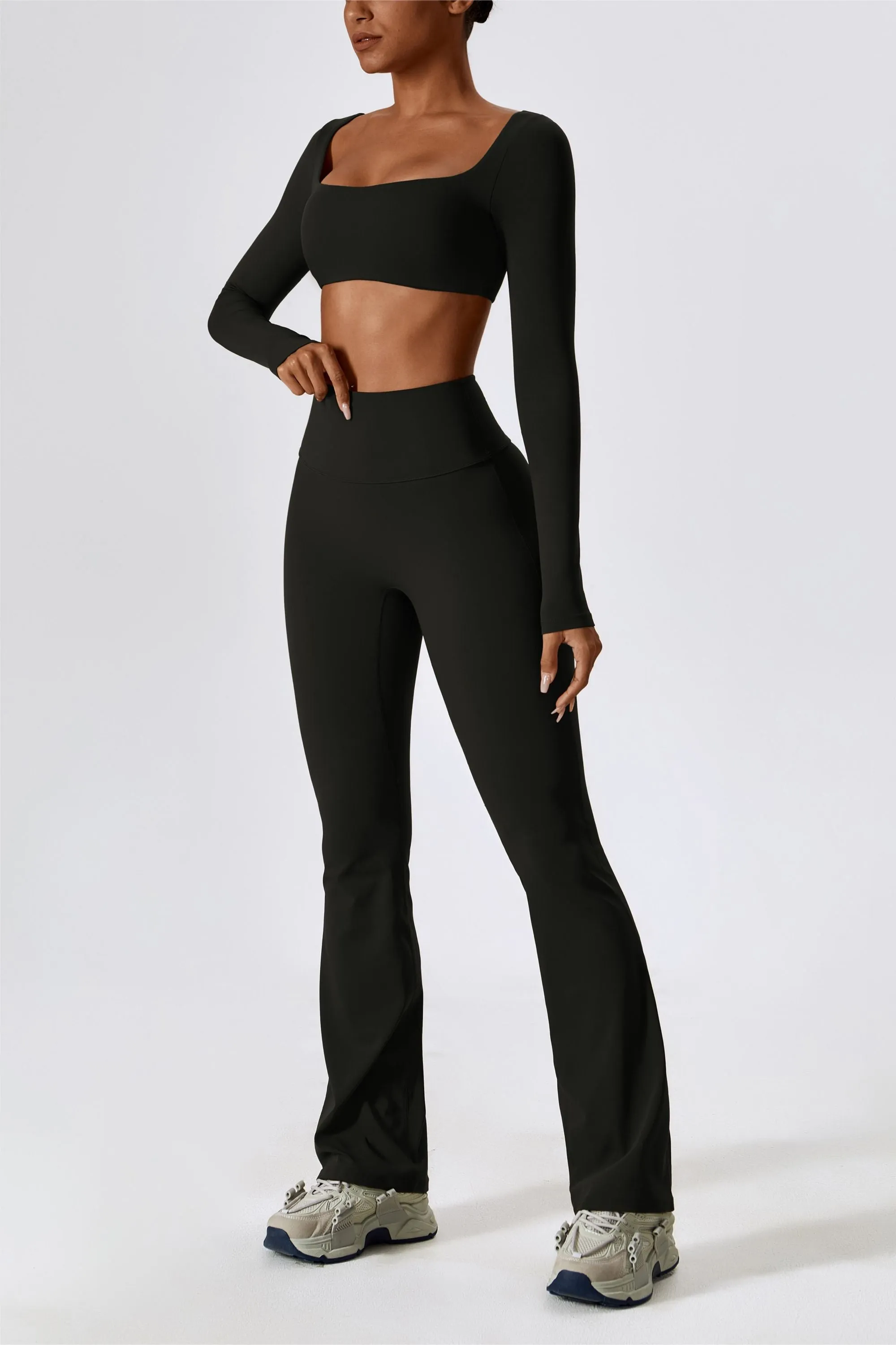 High-Rise Bootcut Flared Scrunch Leggings