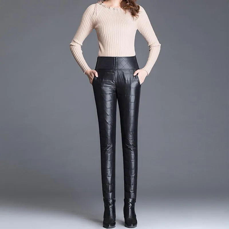 High waist down pants: warm and stylish