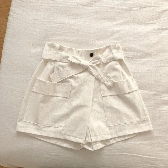 High Waist Shorts With Pockets And Waistband