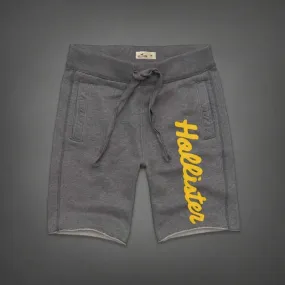 Hollister Men's Short With side Yellow Designer-Grey