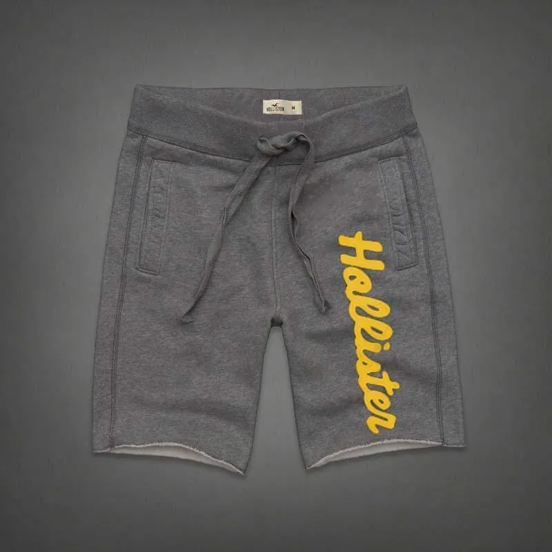 Hollister Men's Short With side Yellow Designer-Grey