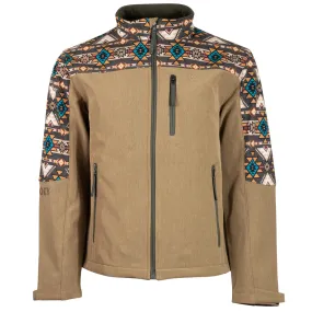 HOOEY SOFTSHELL JACKET TAN & AZTEC DETAILING