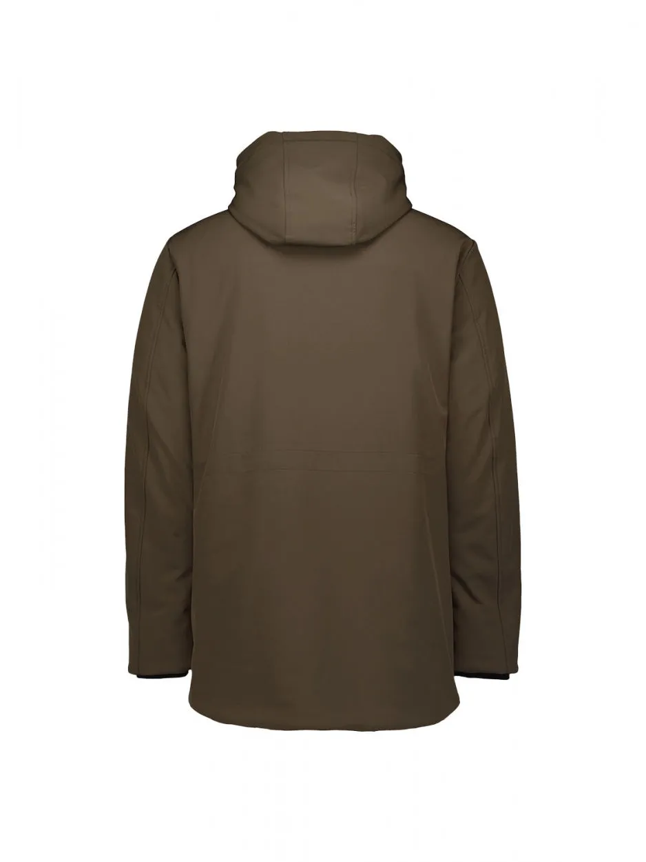 Jacket Mid Long Fit Hooded Softshell Stretch | Desert