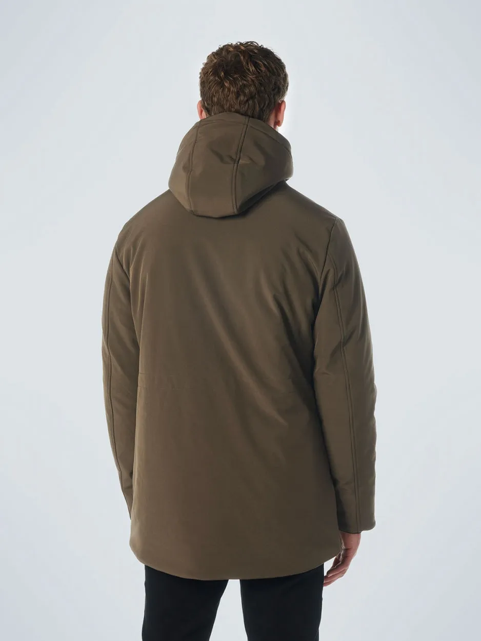 Jacket Mid Long Fit Hooded Softshell Stretch | Desert